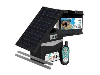 Bateriový RF zdroj Fencee DUO RF BDX50 s ovladačem + solární panel 30W + konzole + baterie