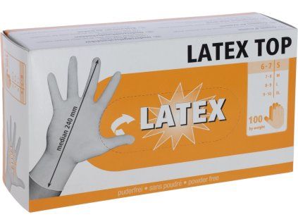 Rukavice veterinární Latex TOP, 100ks, 4mil.
