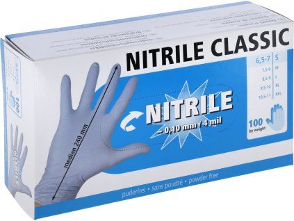 Rukavice veterinární Nitrile Classic, 100ks, 4 mil.