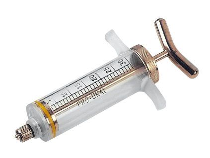 Injekční stříkačka nylon LL 30ml s kovovou rukojetí