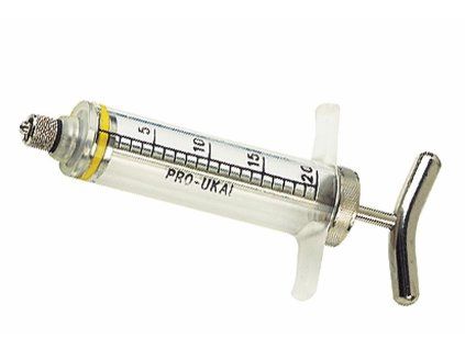 Injekční stříkačka nylon LL 10ml s kovovou rukojetí