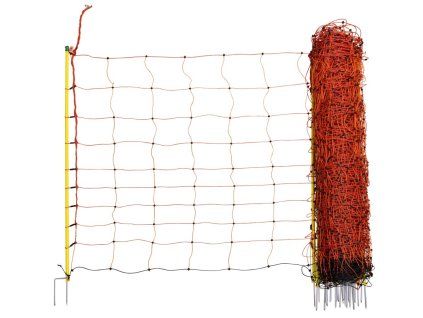 Síť ohradníková OVI 90cm, ORANŽOVÁ, dvojitá špice a