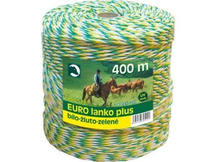 EURO lanko PE, návin 400m, Ø 3mm, bílo žluto zelené