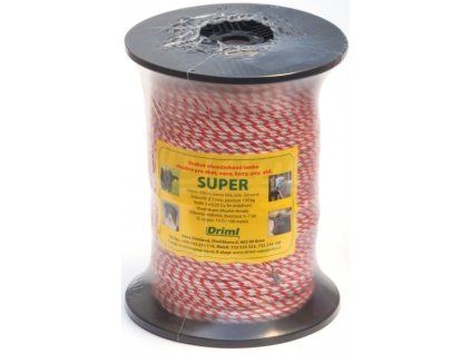 SUPER lanko PP, návin 500m, Ø 3mm, červeno bílé