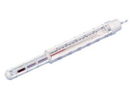 Teploměr na mléko, výrobu sýrů, paření drůbeže atd s plastovým obalem