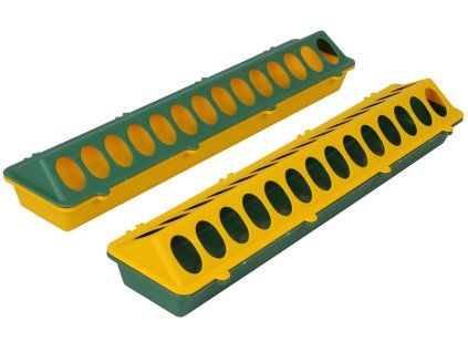 Žlabové krmítko 50cm žluto-zelené plastové