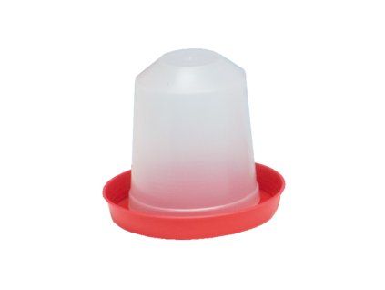 Překlopná napáječka 1,5 l, bílý zásobník s červenou miskou